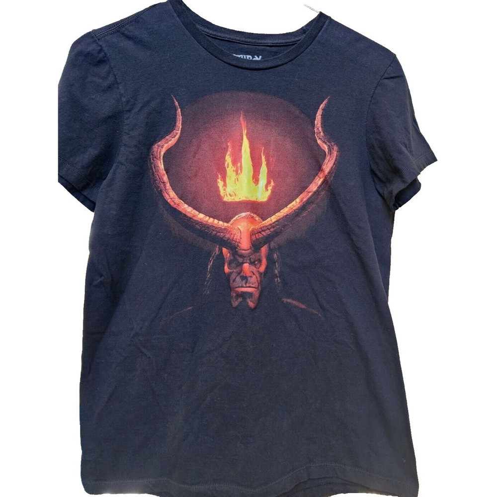 Hellboy Black T-Shirt Size Medium Horror Halloween Goth Unisex